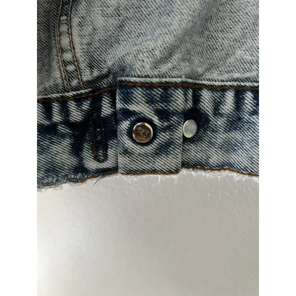 Vintage Levis Jacket Mens large Acid Wash Denim Trucker Made USA 70507 0219 80s - Picture 3 of 12